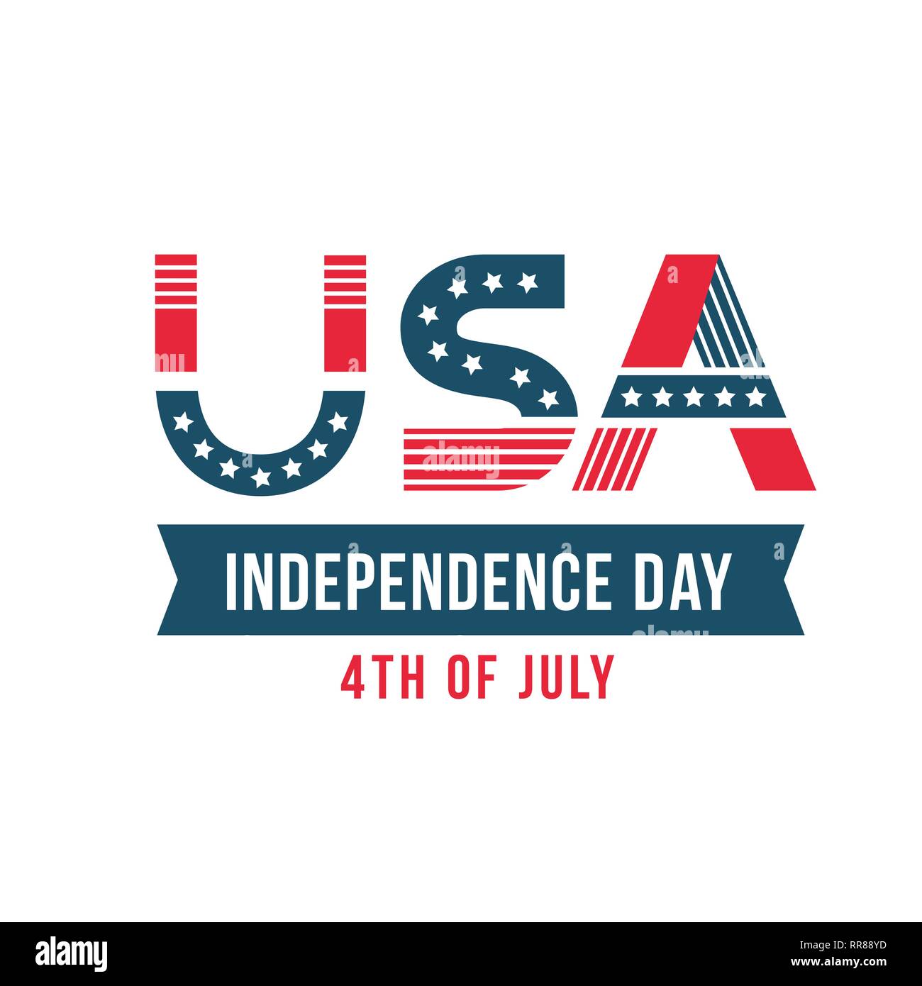 Independence Day of the United States poster, Fourth of July federal holiday, typical festivity card . America flat style illustration Stock Vector