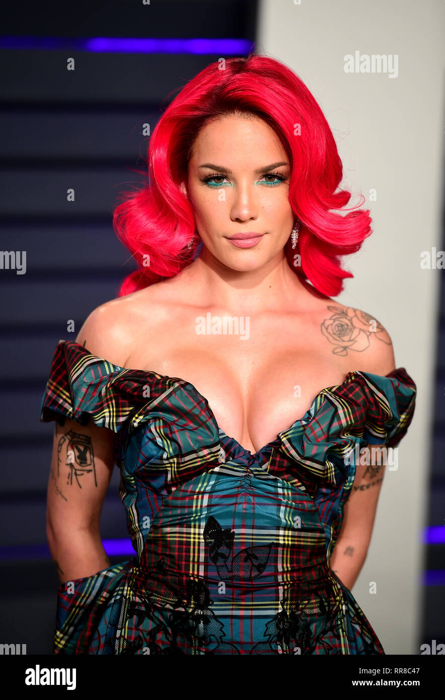 Halsey attending the Vanity Fair Oscar Party held at the Wallis Annenberg Center for the Performing Arts in Beverly Hills, Los Angeles, California, USA. Stock Photo