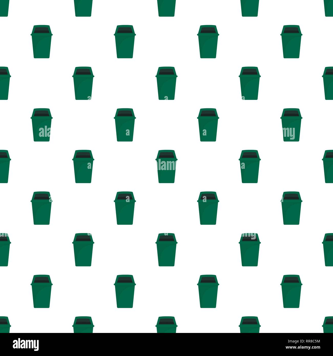 Green park garbage can pattern seamless vector repeat for any web design Stock Vector