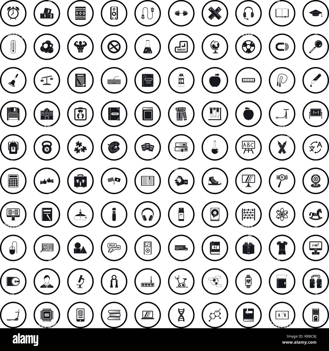 100 learning kids icons set, simple style Stock Vector Image & Art - Alamy