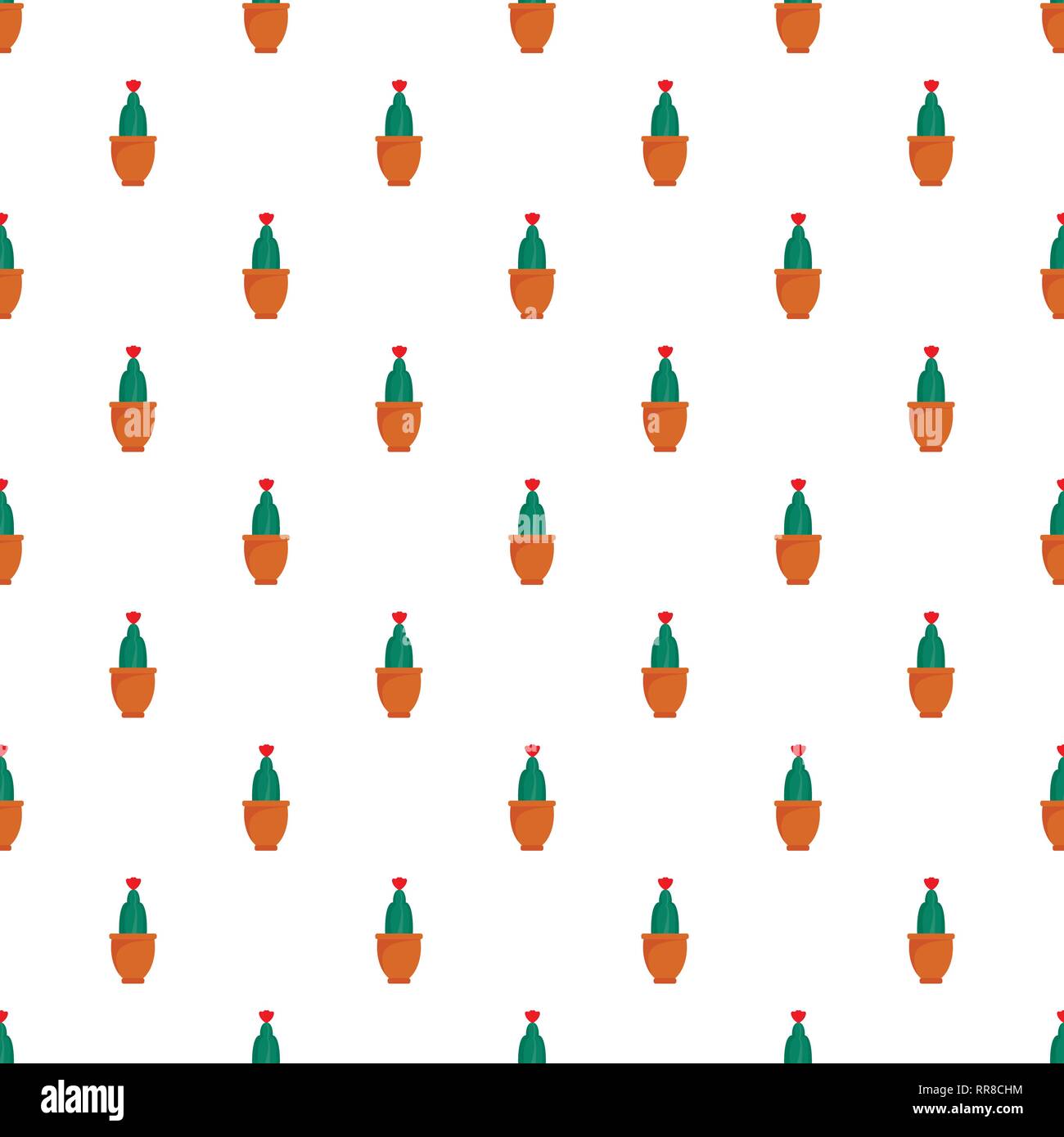 Cactus flower pattern seamless vector repeat for any web design Stock Vector