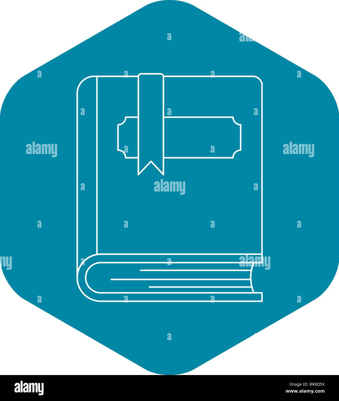 Thick book with bookmark icon, outline style Stock Vector Image & Art ...