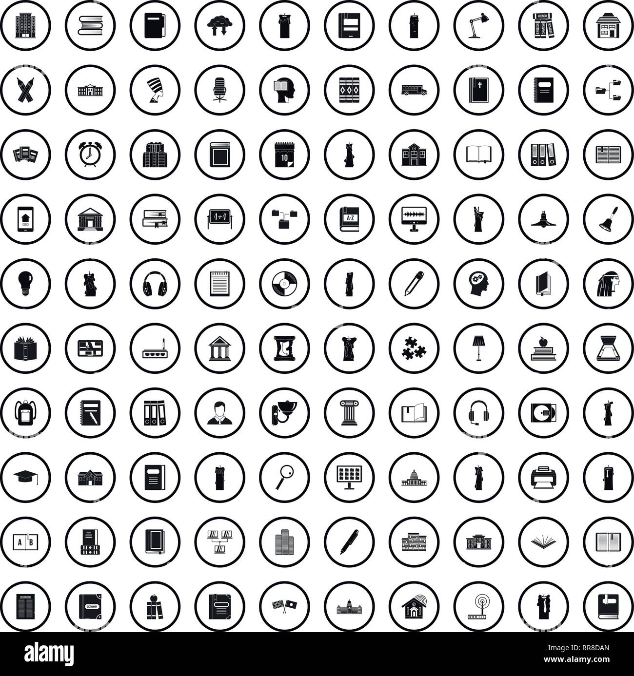 100 library icons set, simple style Stock Vector Image & Art - Alamy