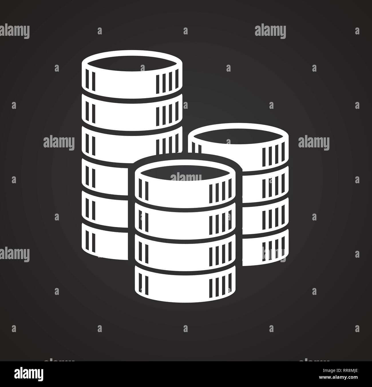 Coin icons set on white background for graphic and web design, Modern ...