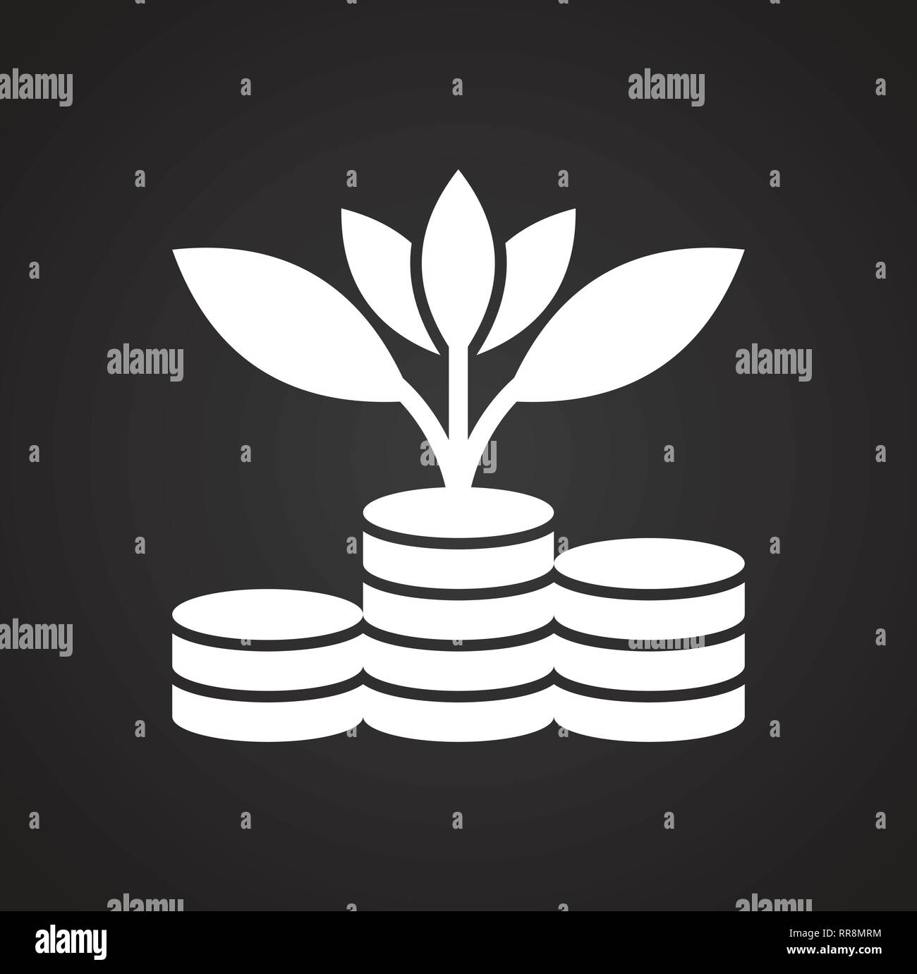 Grow icon on black background for graphic and web design, Modern simple ...