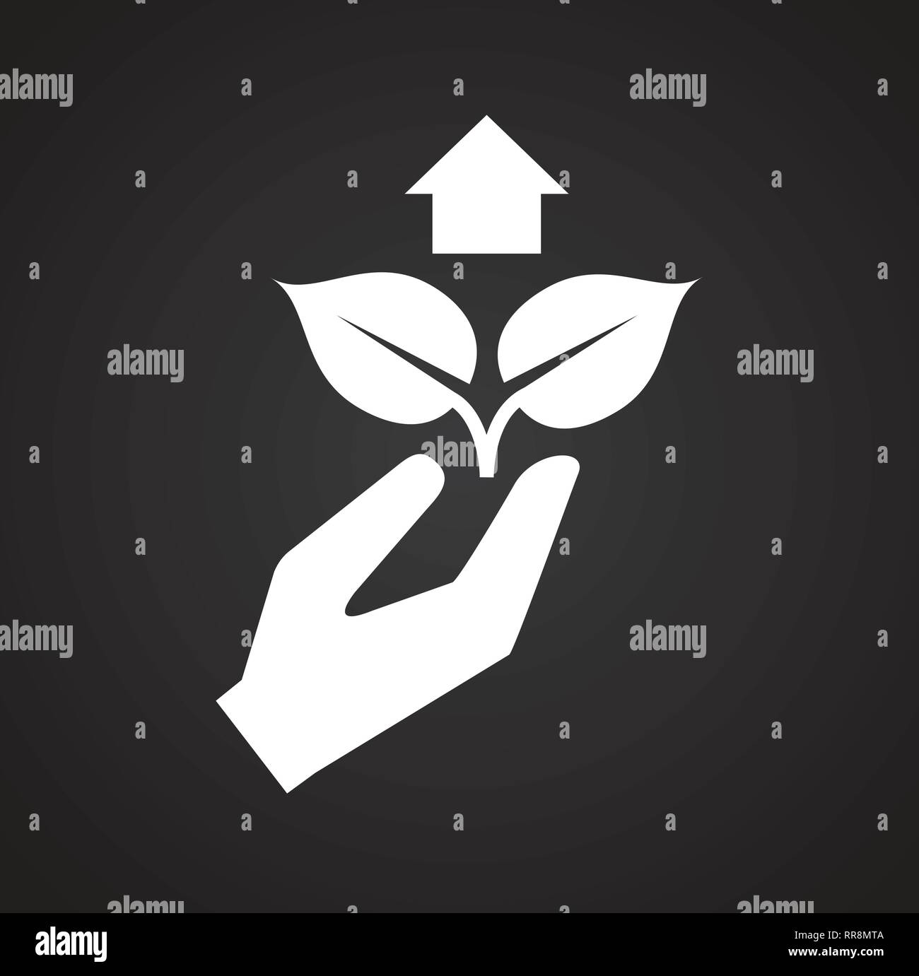 Grow icon on black background for graphic and web design, Modern simple ...