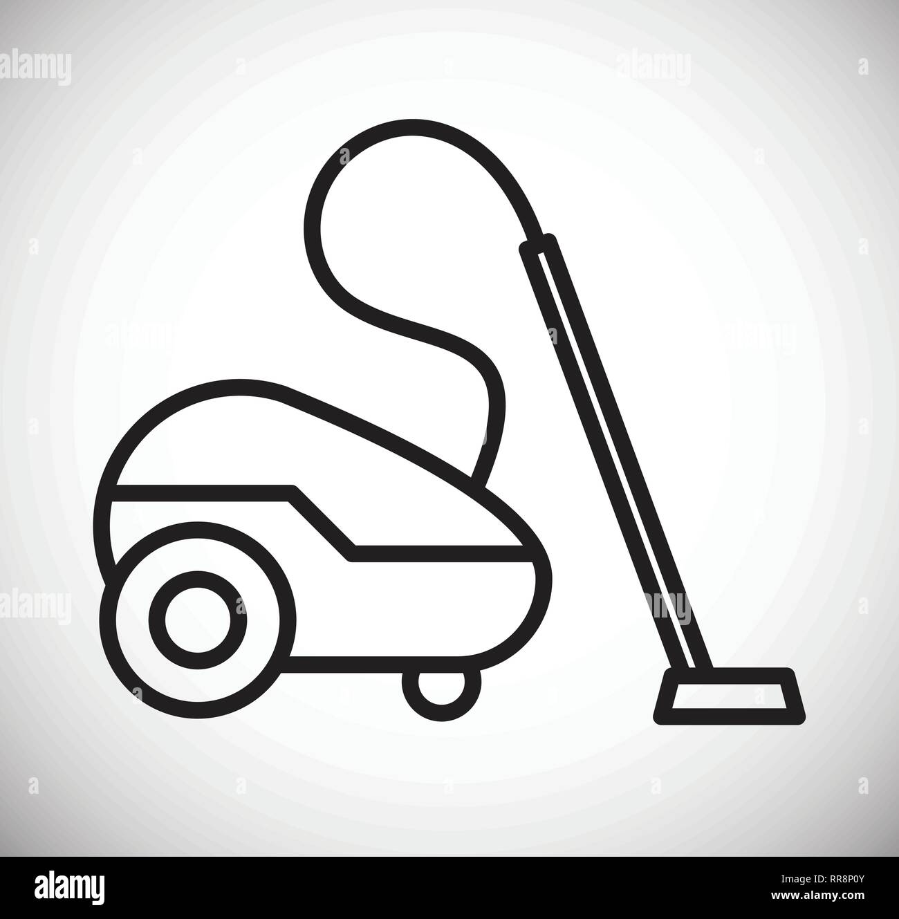 Vacuum cleaner line icon on white background for graphic and web design