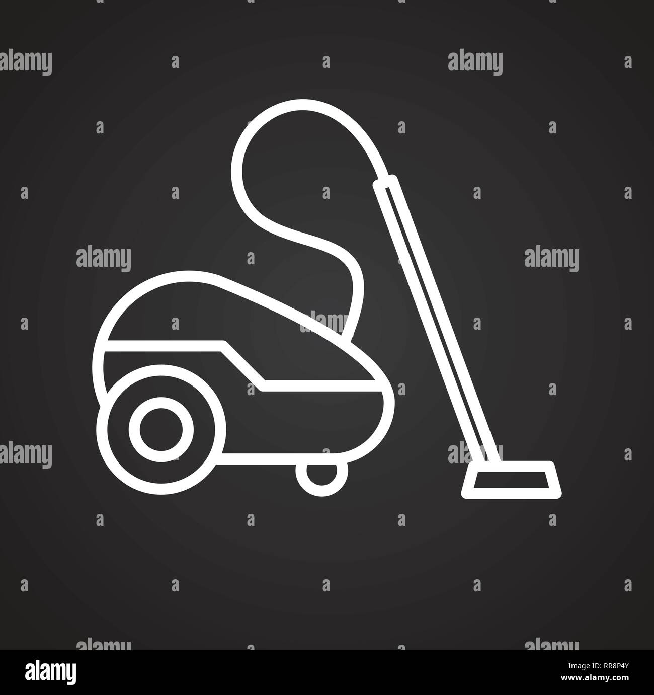 Vacuum cleaner line icon on black background for graphic and web design ...