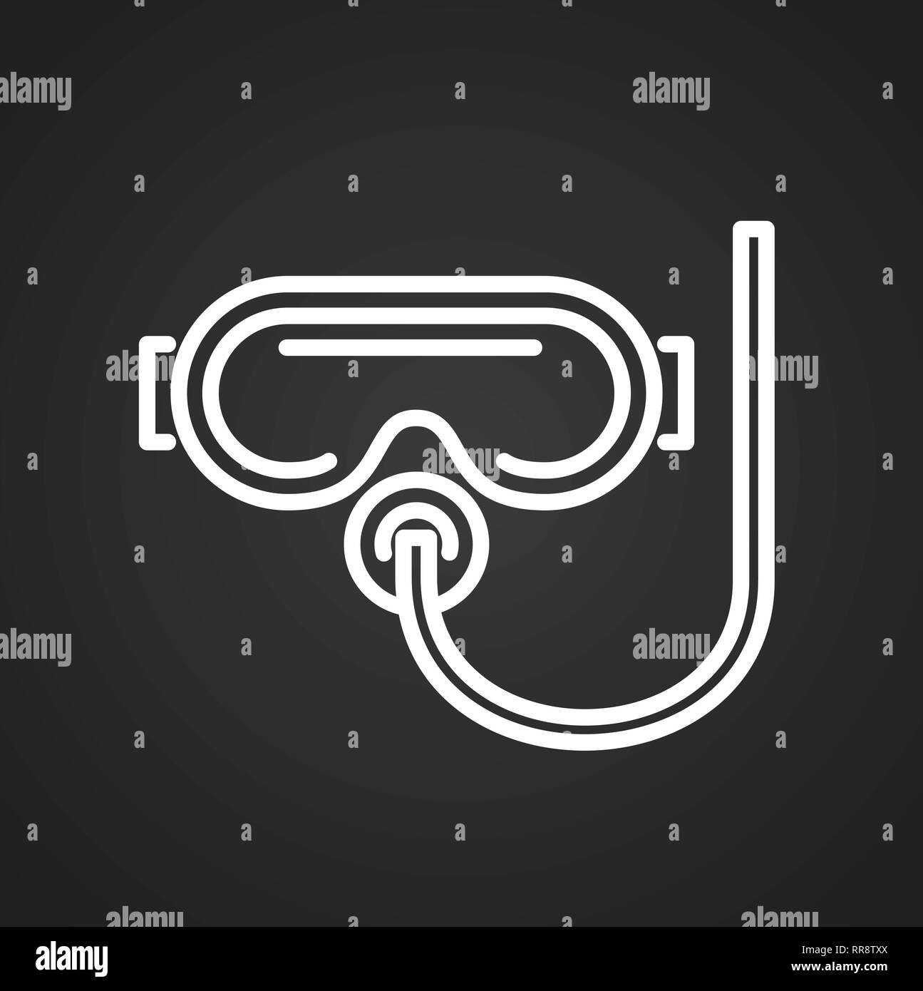 Scuba line icon on black background for graphic and web design, Modern ...