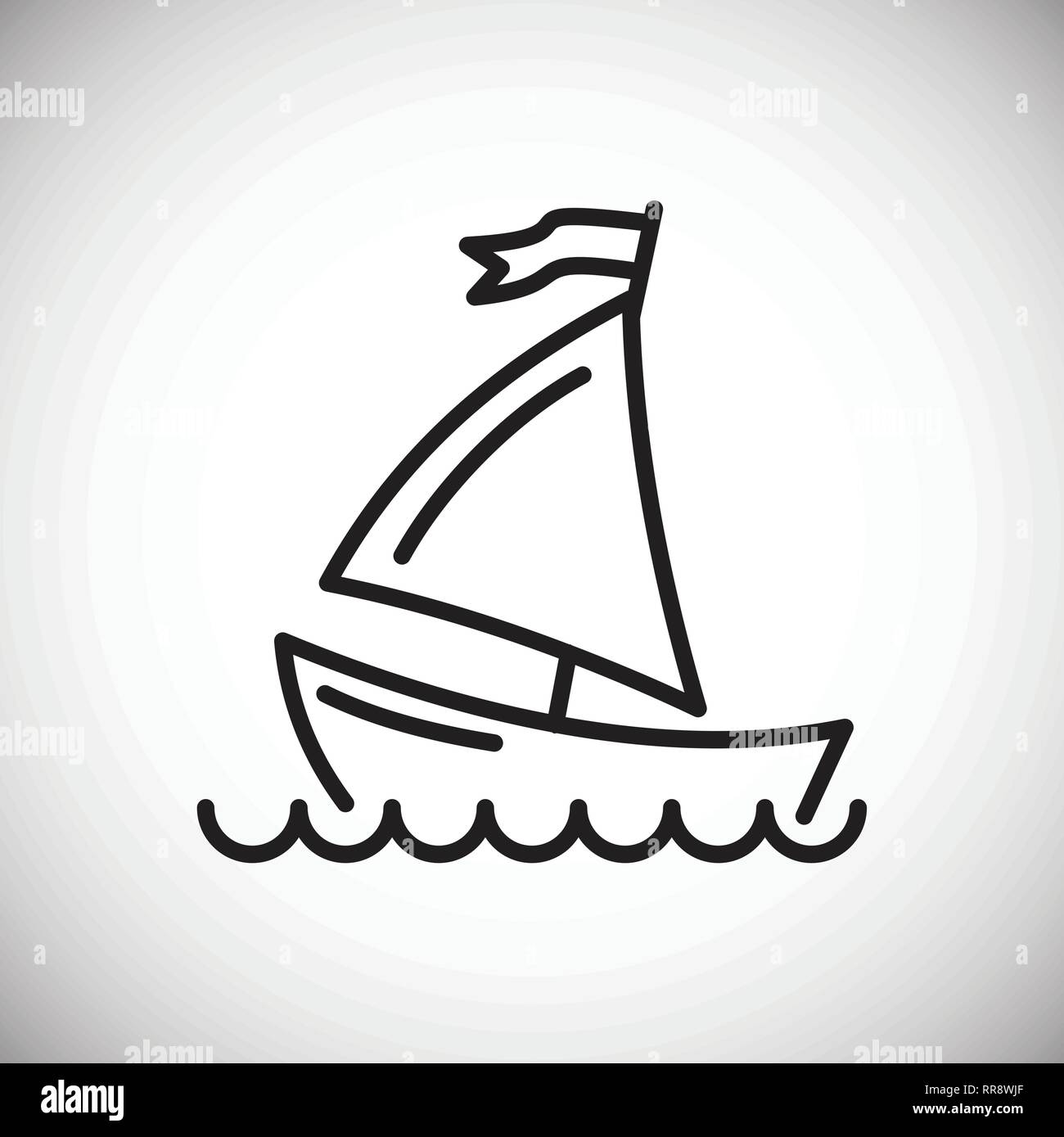 Boat line icon on white background for graphic and web design, Modern ...