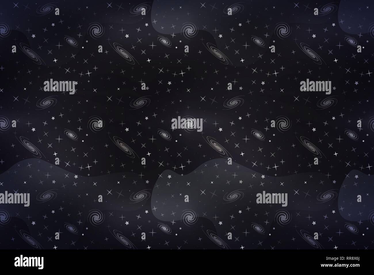 Wide Cartoon Deep Space Background With Lots Of White Stars And