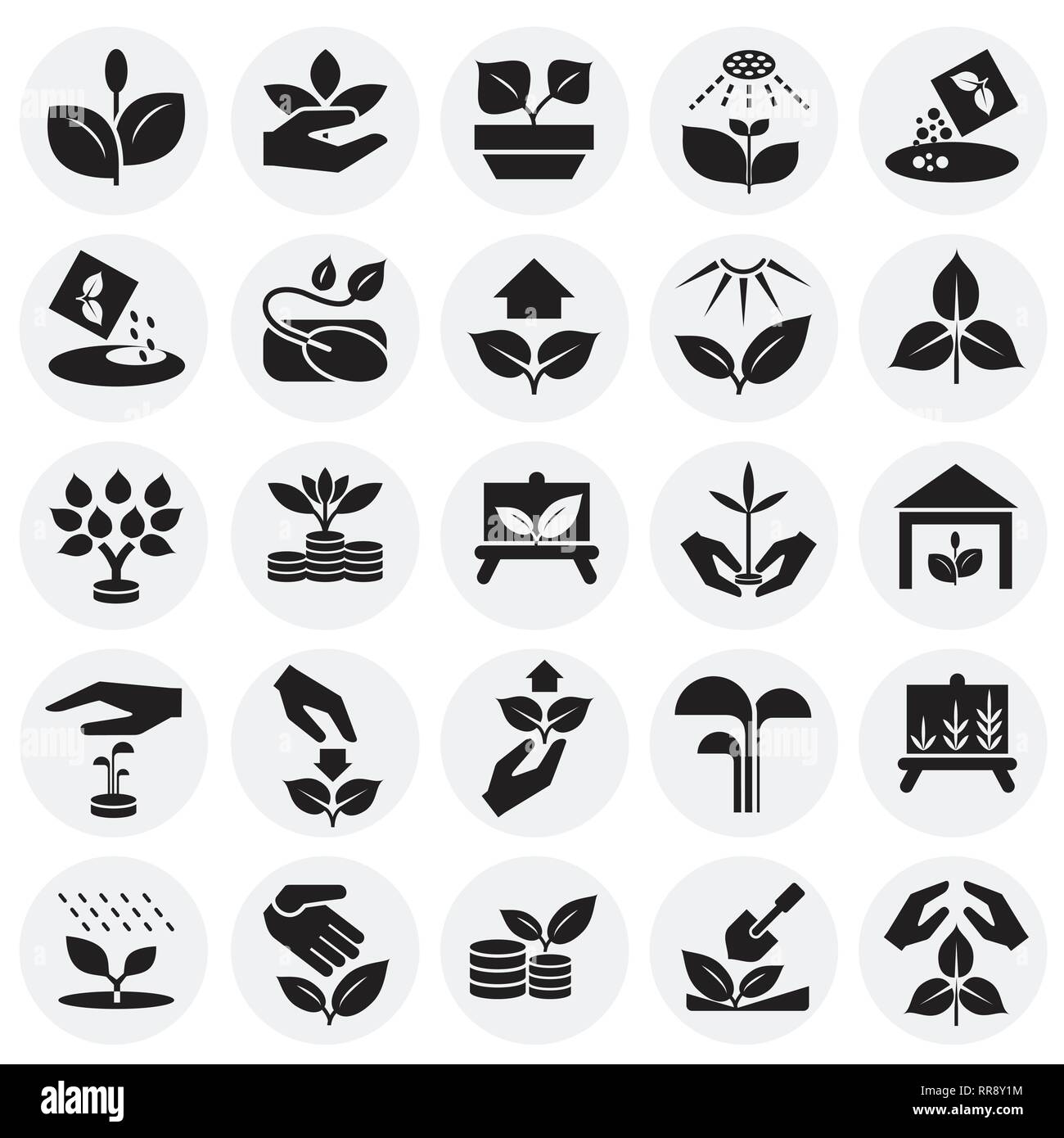 Grow icons set on circles background for graphic and web design, Modern ...