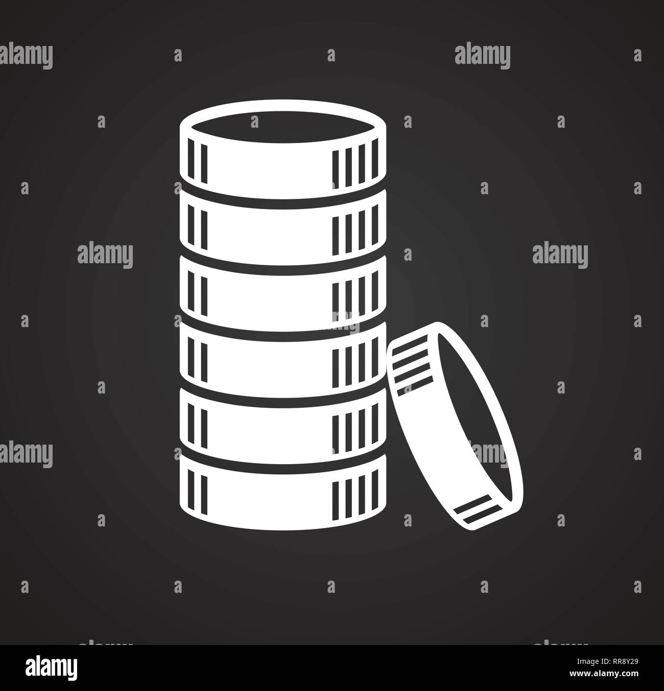 Coin icons set on white background for graphic and web design, Modern ...