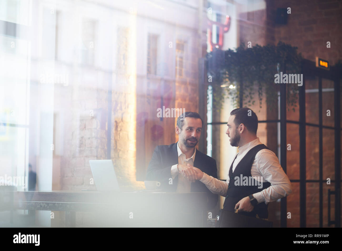 Business Meeting in Restaurant Stock Photo Alamy