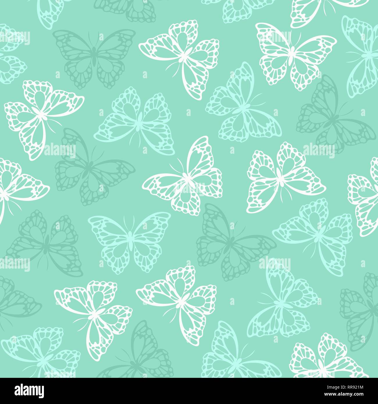 Seamless pattern with colored butterflies. Vector illustration Stock Vector