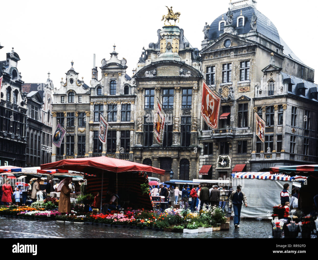 Belgium.Brussels. The Grand Place (Square). Sunday markets for flowers