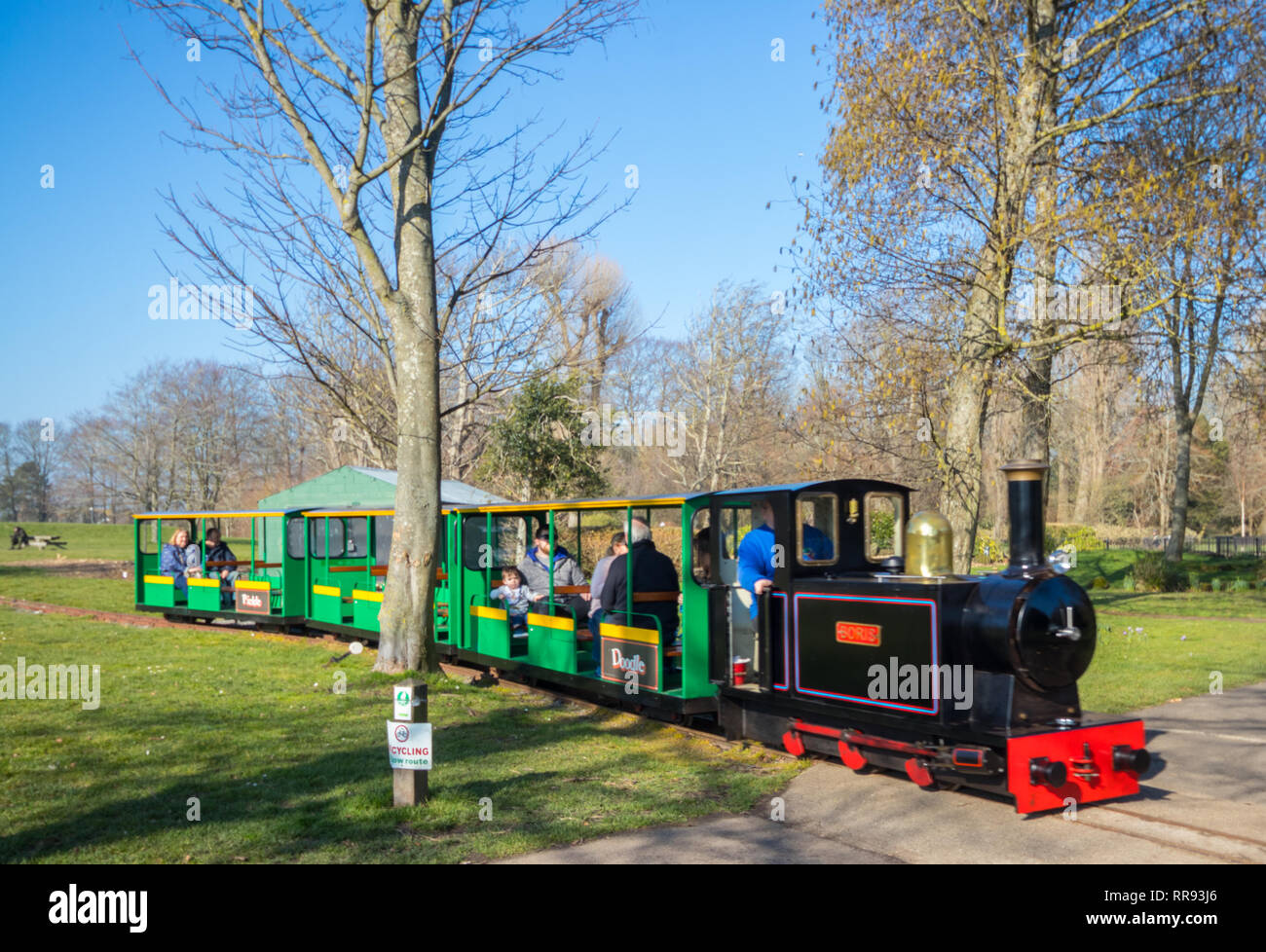 Amusement train in Hotham Park, Bognor Regis, West Sussex, UK Stock