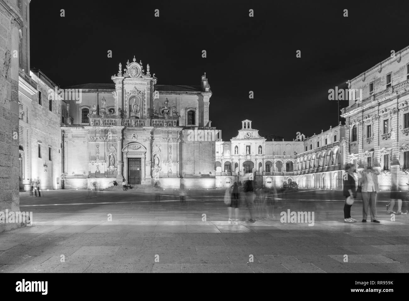Lecce. Magic of Salento. Black and white Stock Photo - Alamy