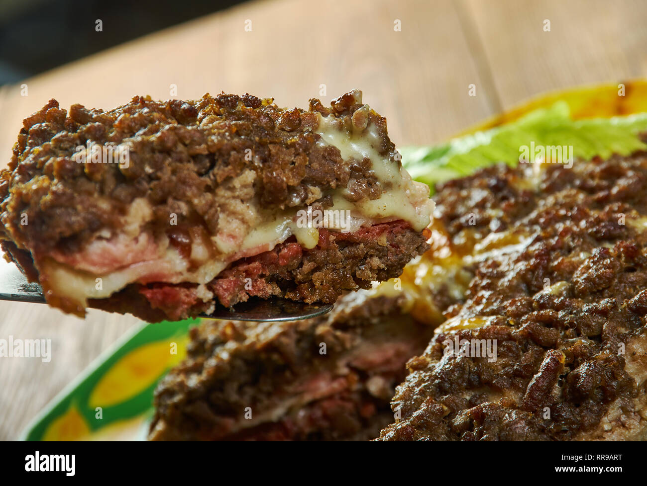 Giant Stuffed Picnic Burger , bacon, salted butter, large onion, ground