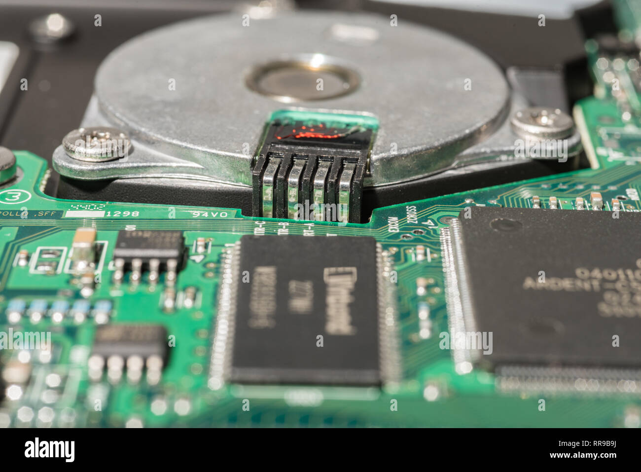 Close-up view of 3.5' hard disk Stock Photo