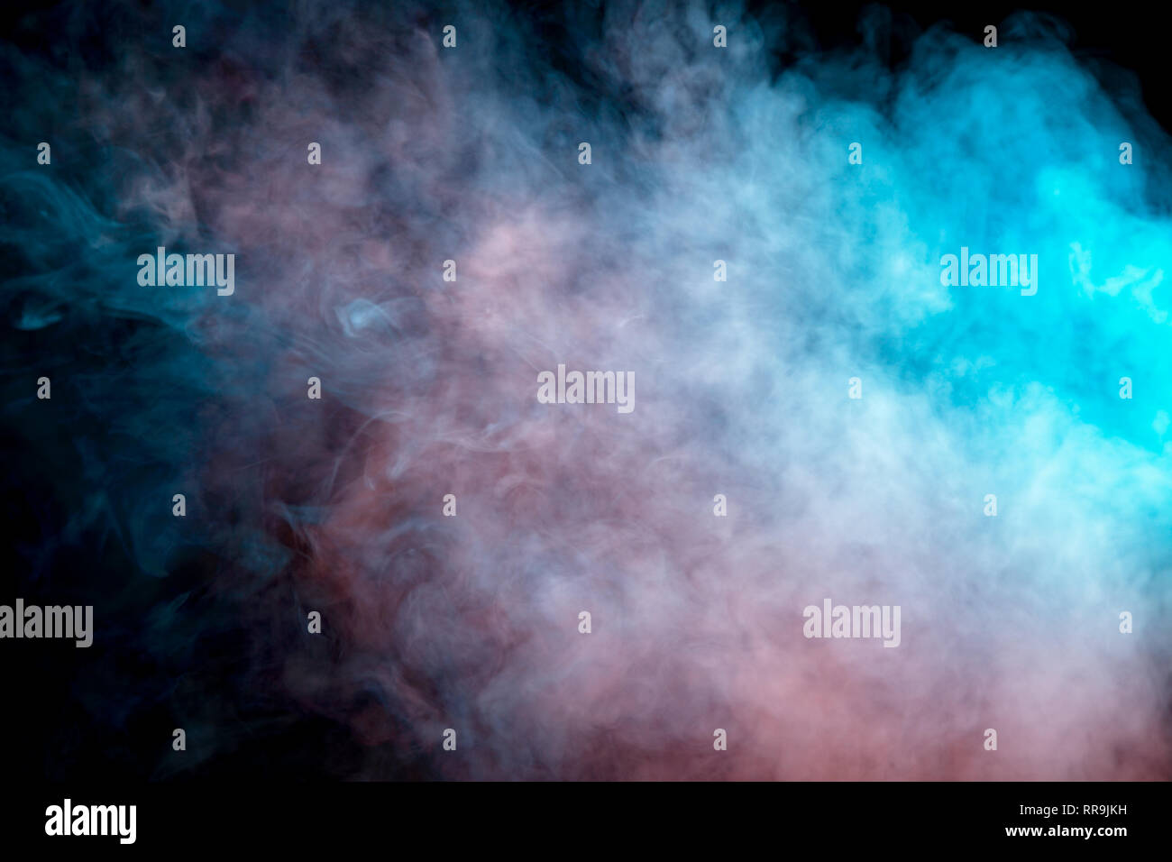 Background Of Orange Purple Red And Blue Wavy Smoke On A Black