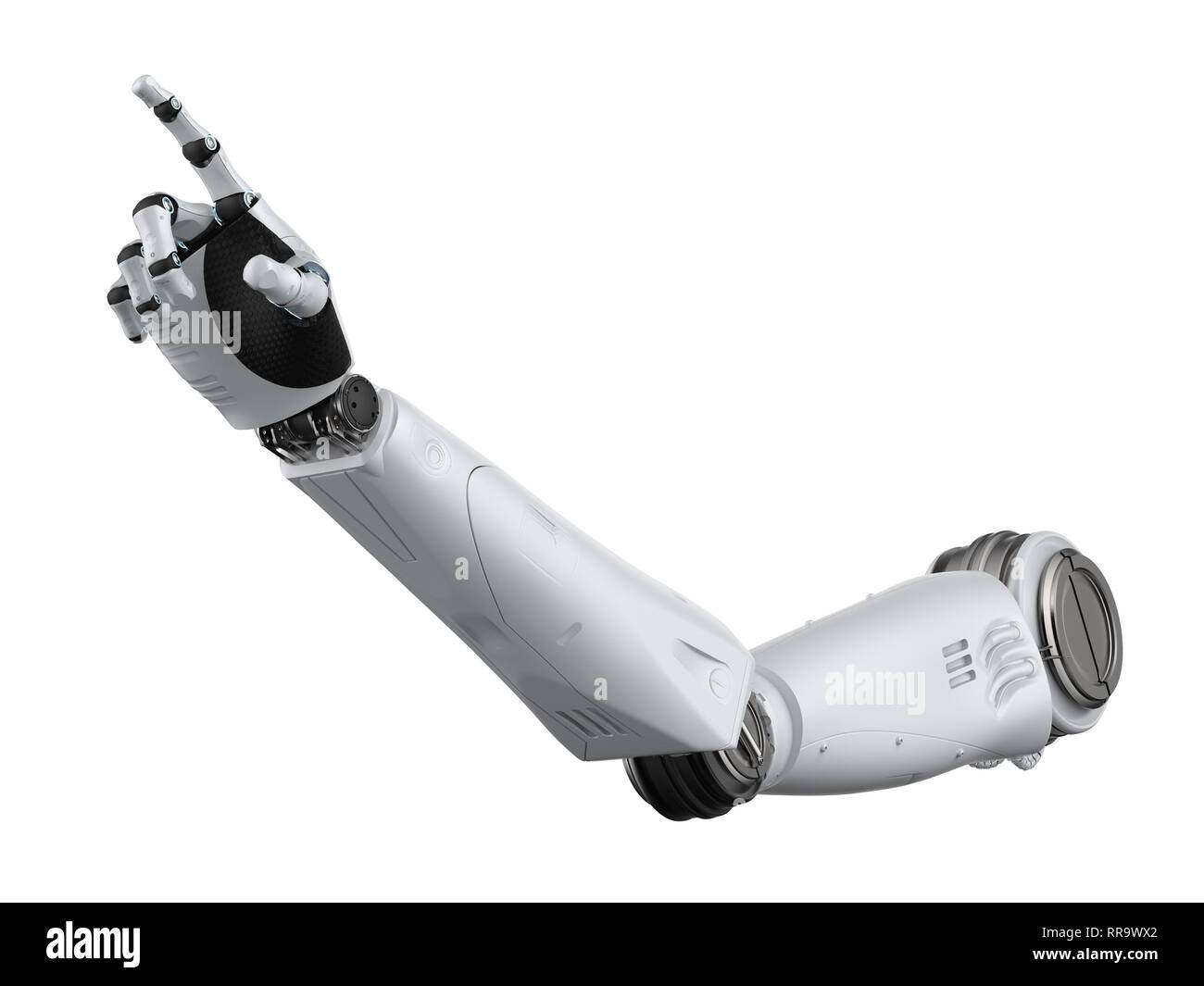 3d rendering robotic hand pointing isolated on white Stock Photo - Alamy