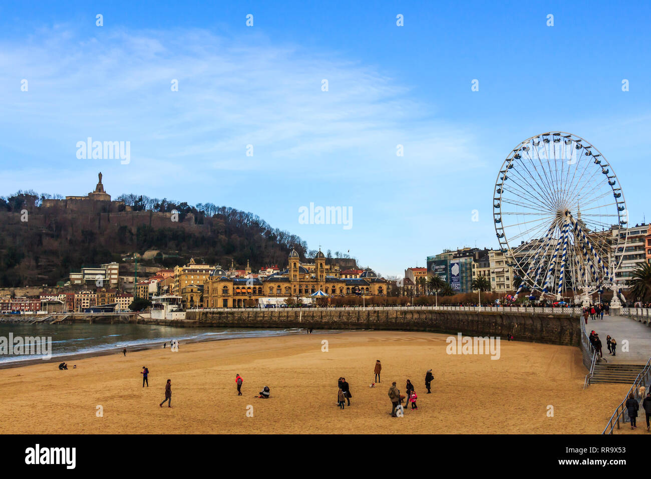 San Sebastian, Spain Jan 2019 La Concha beach at San Sebastian. In