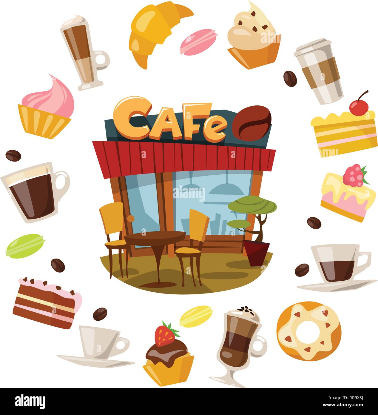 Cafe sign exterior Stock Vector Images - Alamy