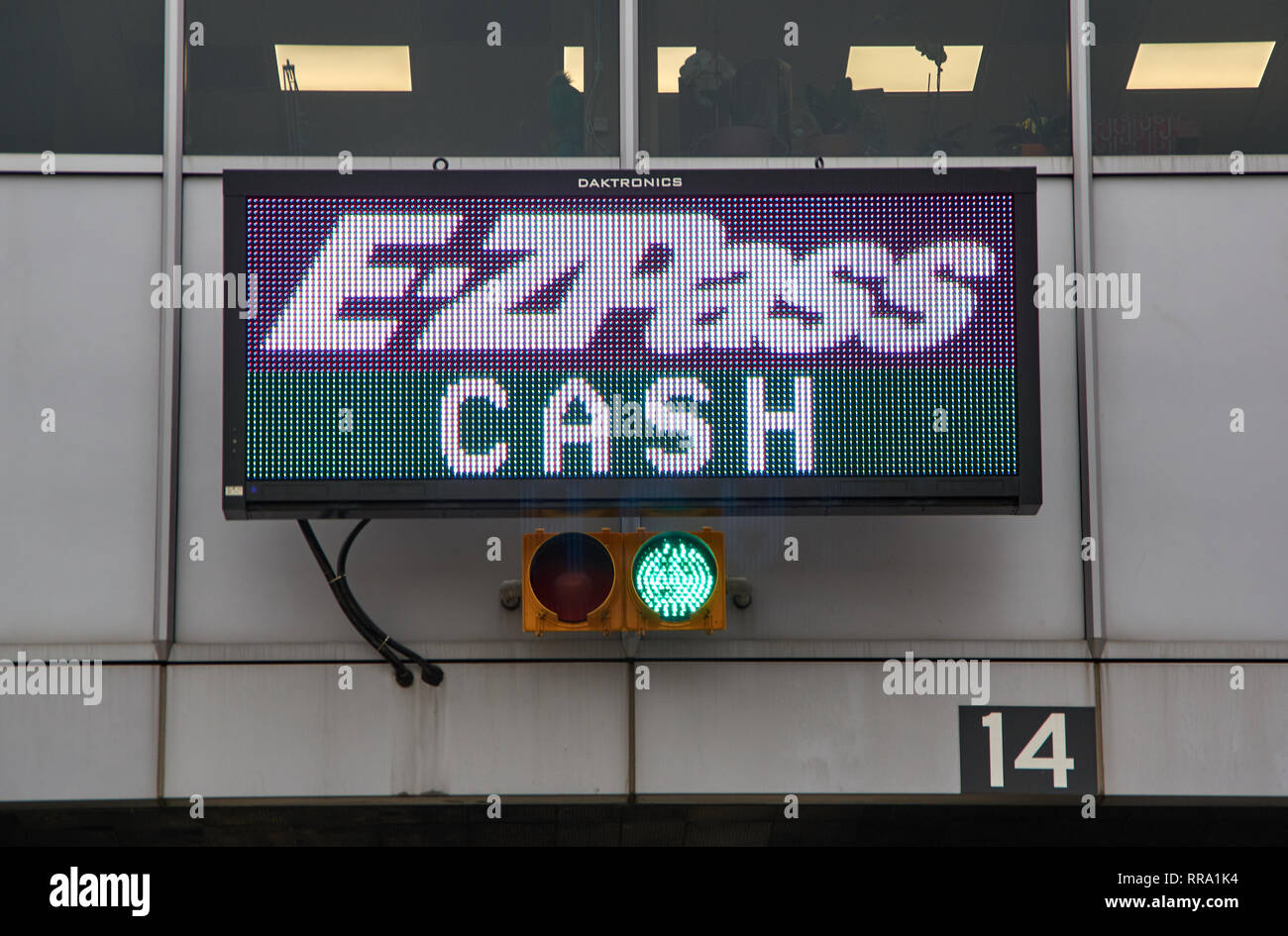 NEW YORK, USA - DECEMBER 14, 2018: EZPass sign and terminal. E ZPass is  electronic toll collection system used on tolled roads, tunnels and  bridges, a Stock Photo - Alamy