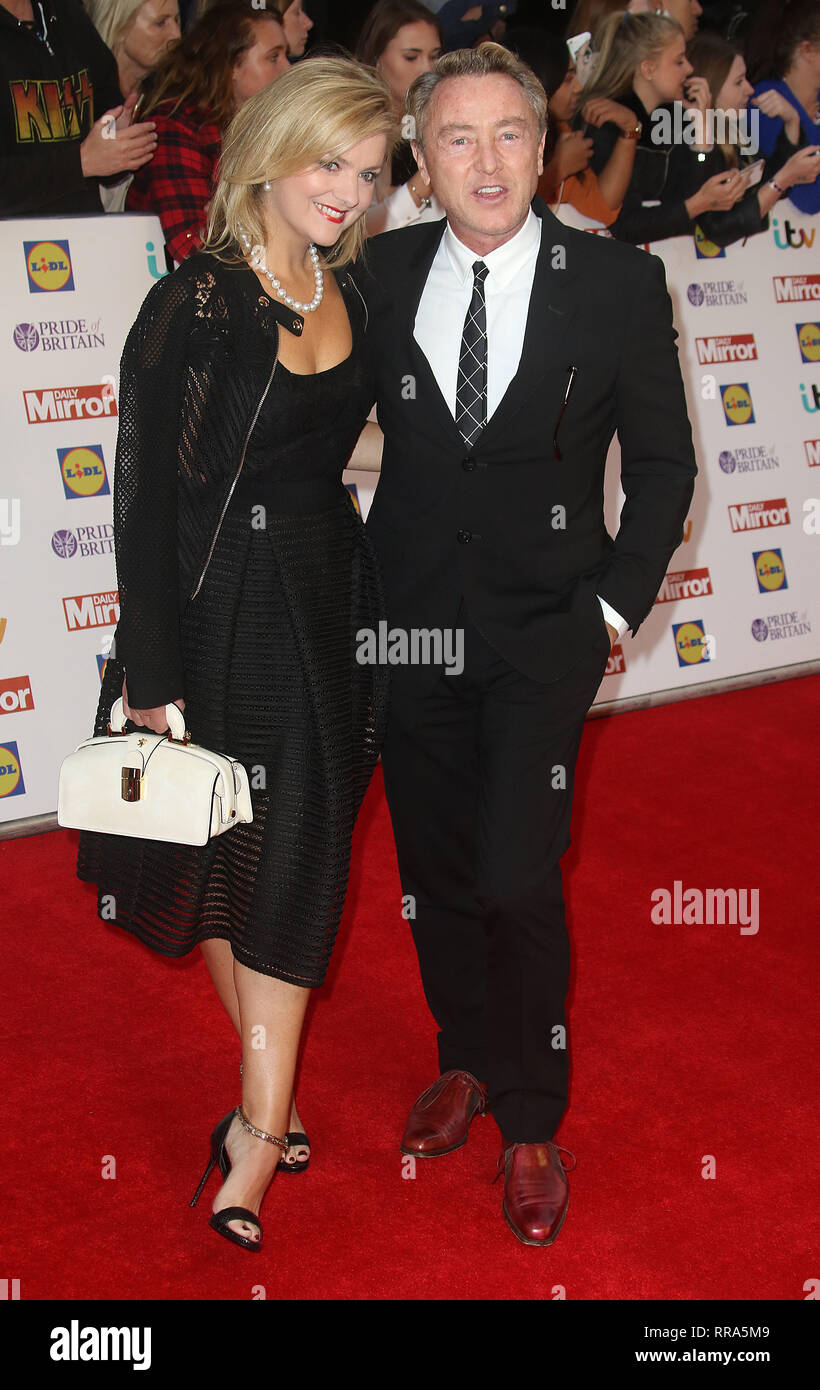 Sep 28, 2015 - London, England, UK - Pride Of Britain Awards, Grosvenor House Hotel, London - Red Carpet Arrivals Photo Shows: Michael Flatley and Nia Stock Photo