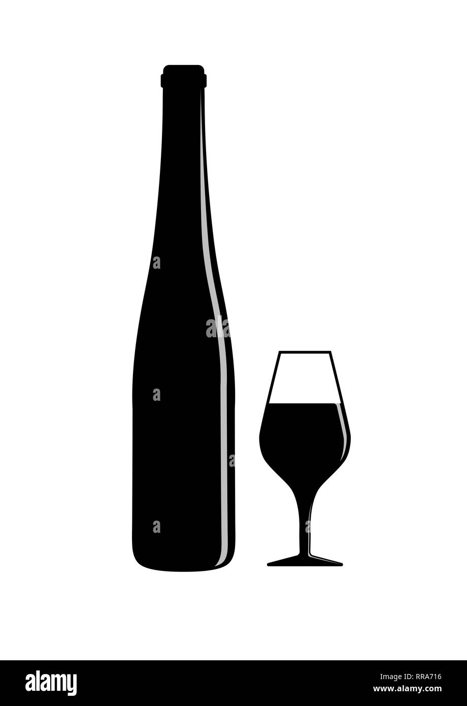 bottle of wine and a glass of wine, a simple image design Stock Vector Image & Art Alamy