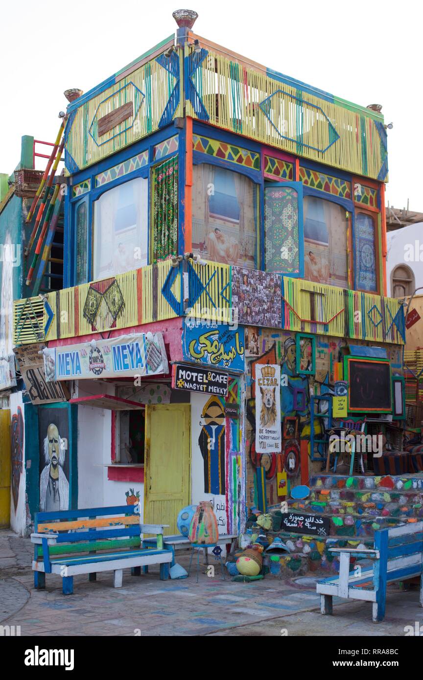 Very colorful house in Dahab, Egypt Stock Photo