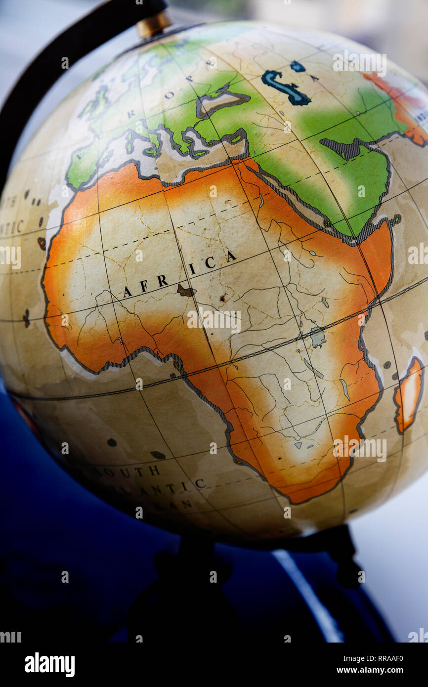 Globe of the World showing the Continent of Africa Stock Photo - Alamy