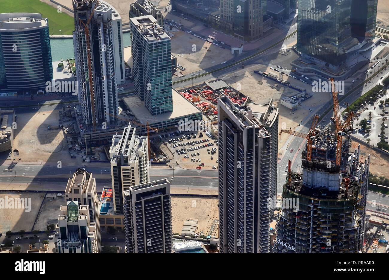 Top view on the city dubai Stock Photo