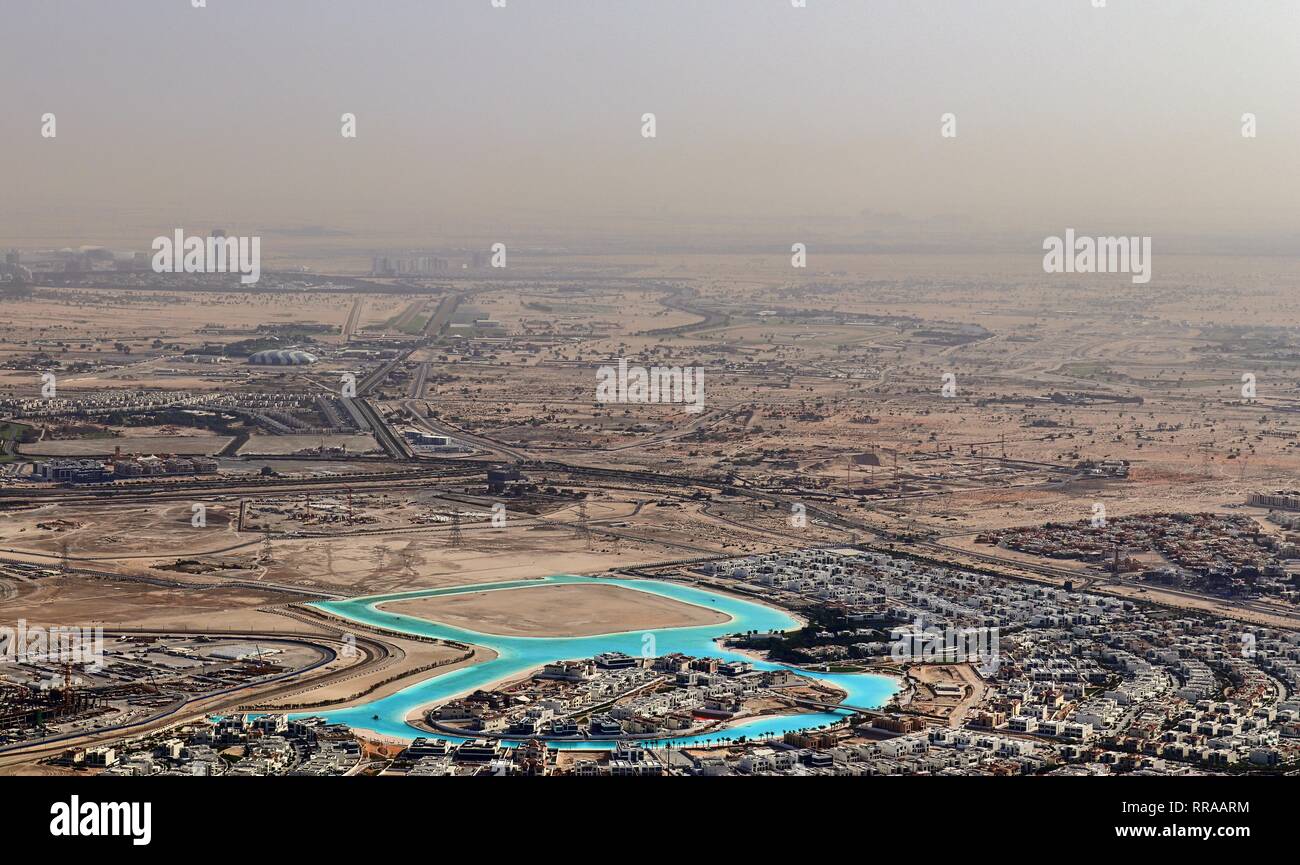 Top view on the city dubai Stock Photo