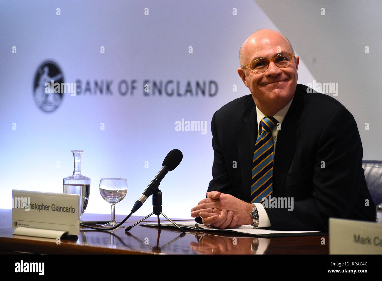 J. Christopher Giancarlo, Acting Chairman, Commodity Futures Trading Commission during a press conference at the Bank of England in London. Stock Photo