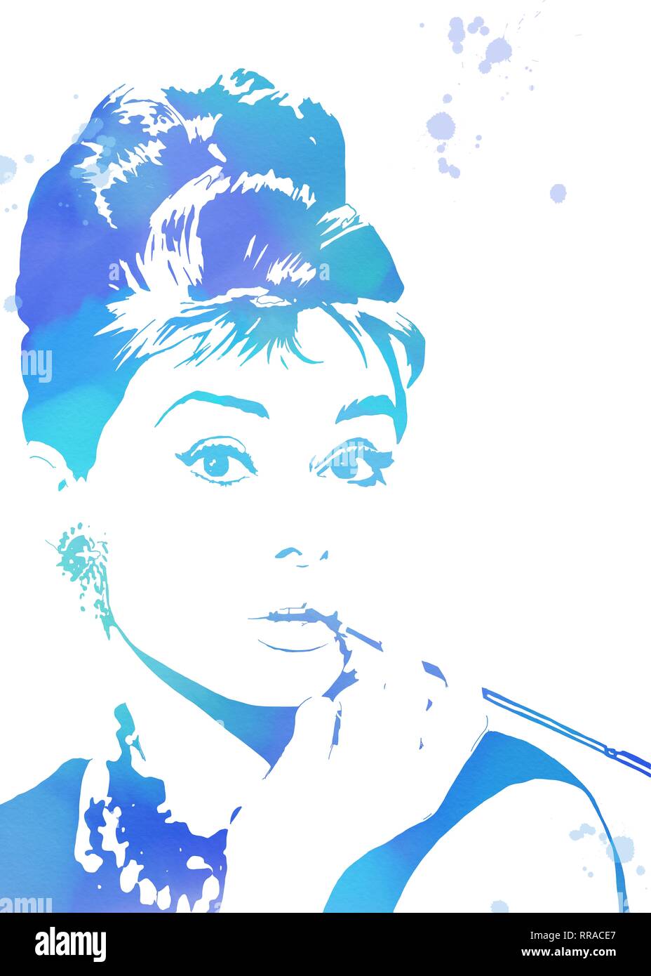 Audrey hepburn painting Stock Photo - Alamy