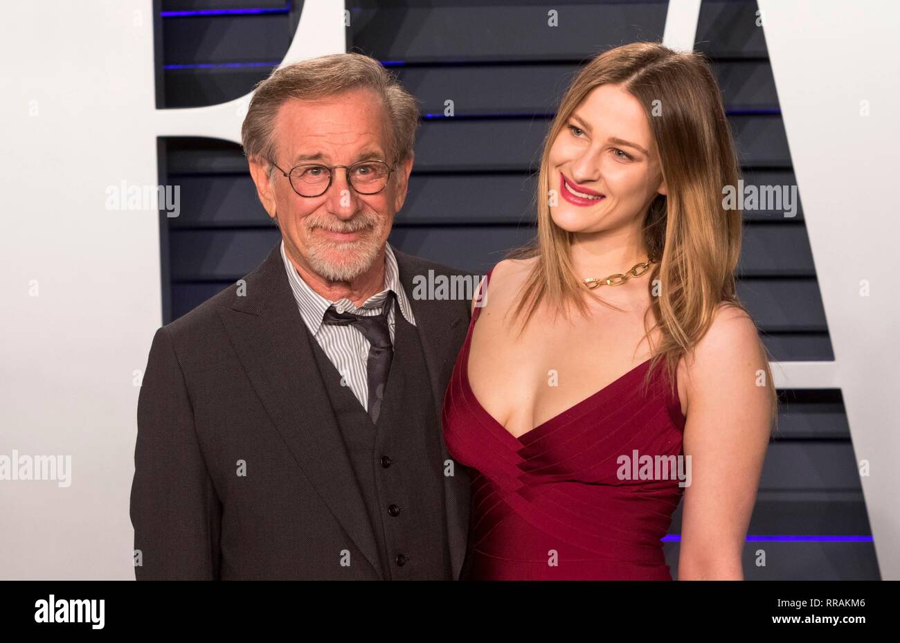 Steven Spielberg And His Daughter Sasha Spielberg Attend The Vanity Fair Oscar Party At Wallis Annenberg