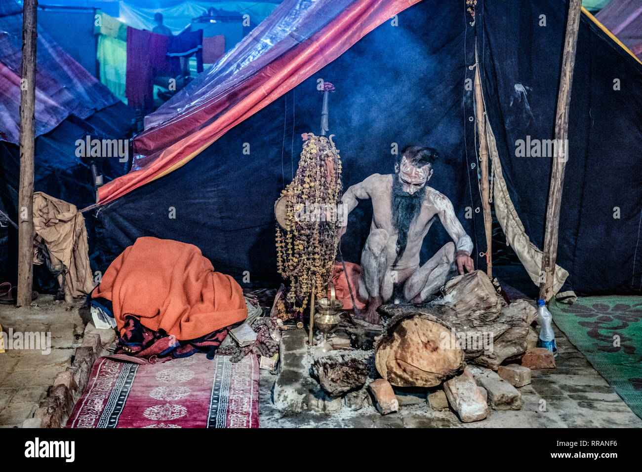 Allahabad, India. 24th Feb 2019. Moments of Kumbh Mela 2019, in Allahabad, India -The Kumbh Mela, widely regarded as the largest gathering of pilgrims in the world, is a very important event for Hinduism. Credit: Realy Easy Star/Alamy Live News Stock Photo