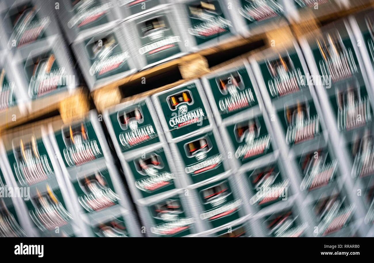 21 February 2019, Hessen, Frankfurt/Main: Boxes of 