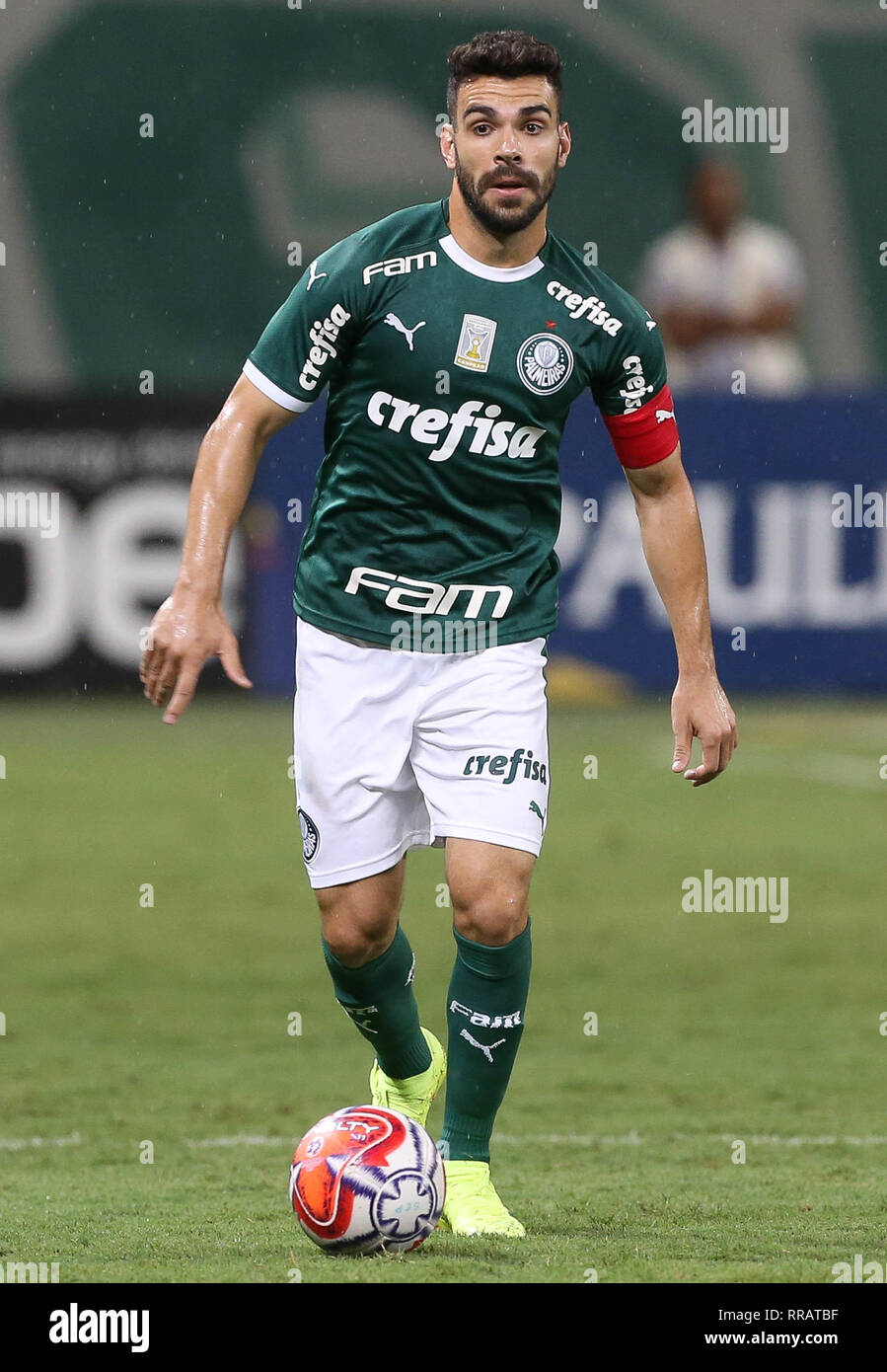 Sao Paulo Sp 23 02 2019 Palmeiras X Santos Bruno Henrique Of Se Palmeiras In The Match Against Santos Fc During An Eighth Round Match Of The Campeonato Paulista Serie A1 At