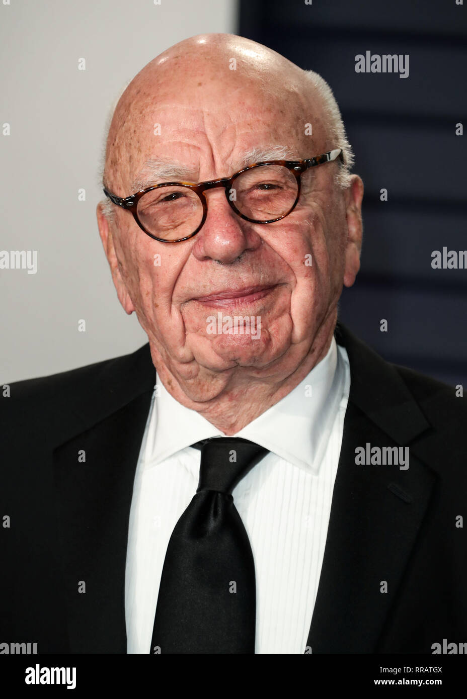 BEVERLY HILLS, LOS ANGELES, CA, USA - FEBRUARY 24: Rupert Murdoch arrives at the 2019 Vanity Fair Oscar Party held at the Wallis Annenberg Center for the Performing Arts on February 24, 2019 in Beverly Hills, Los Angeles, California, United States. (Photo by Xavier Collin/Image Press Agency) Stock Photo