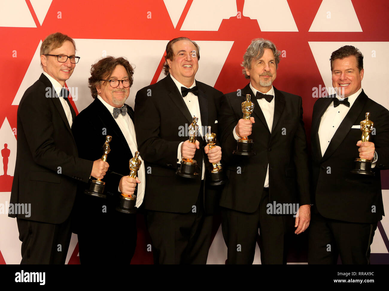 Hollywood, California, USA. 24th Feb, 2019. 24 February 2019 - Hollywood, California - Jim Burke, Charles B. Wessler, Nick Vallelonga, Peter Farrelly, Brian Currie. 91st Annual Academy Awards presented by the Academy of Motion Picture Arts and Sciences held at Hollywood & Highland Center. Photo Credit: Faye Sadou/AdMedia Credit: Faye Sadou/AdMedia/ZUMA Wire/Alamy Live News Stock Photo
