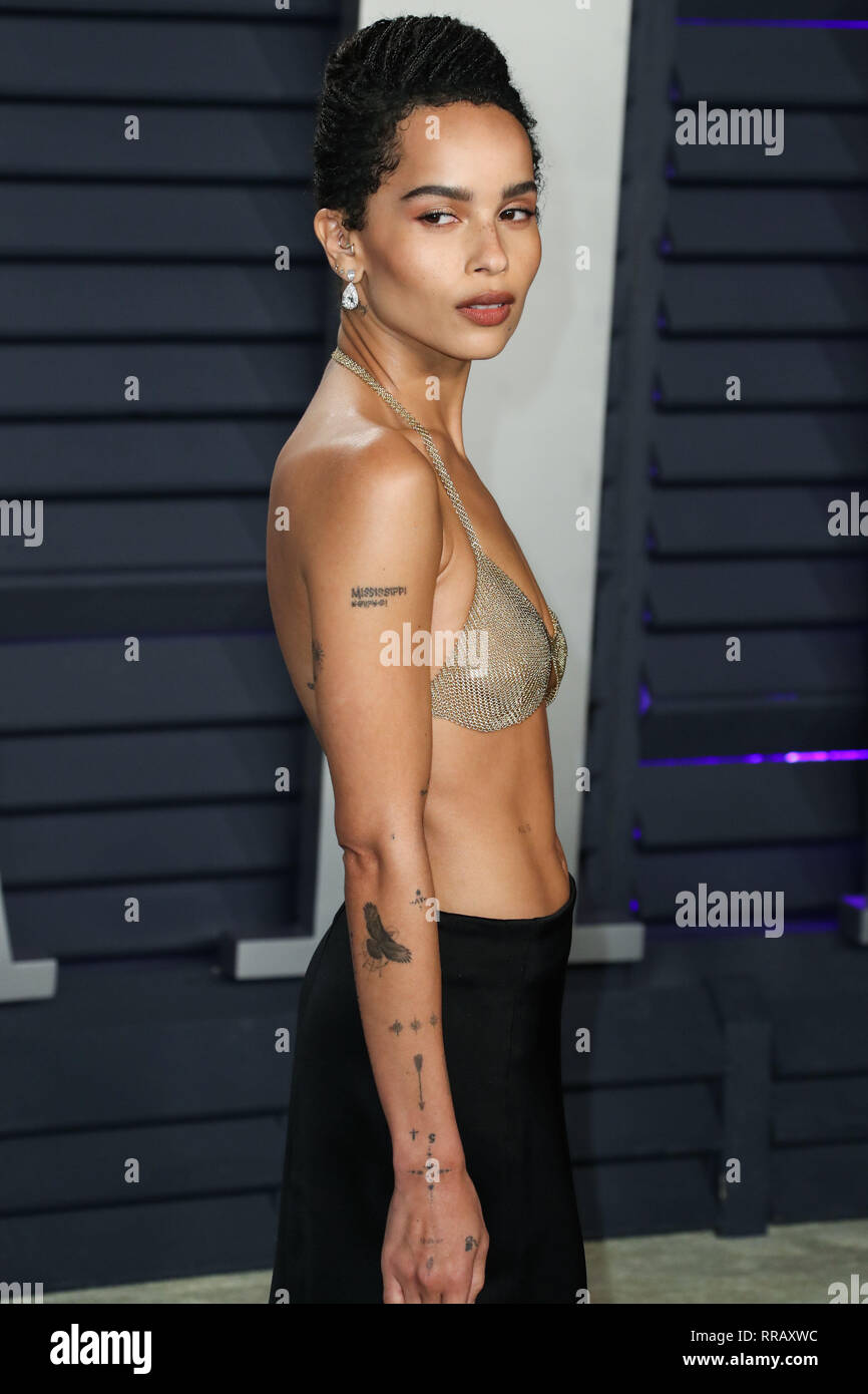 BEVERLY HILLS, LOS ANGELES, CA, USA - FEBRUARY 24: Zoe Kravitz arrives at the 2019 Vanity Fair Oscar Party held at the Wallis Annenberg Center for the Performing Arts on February 24, 2019 in Beverly Hills, Los Angeles, California, United States. (Photo by Xavier Collin/Image Press Agency) Stock Photo