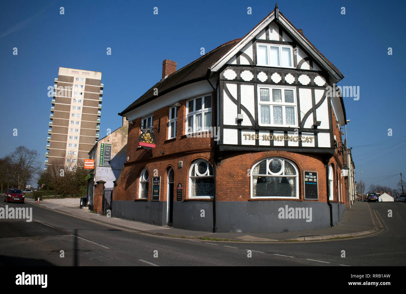 The Romping Cat pub, Bloxwich, West Midlands, England, UK Stock Photo
