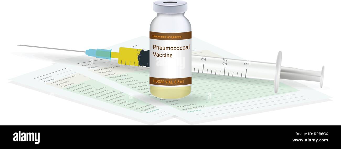 Immunization, Pneumococcal Vaccine Medical Test, Vial And Syringe Ready ...
