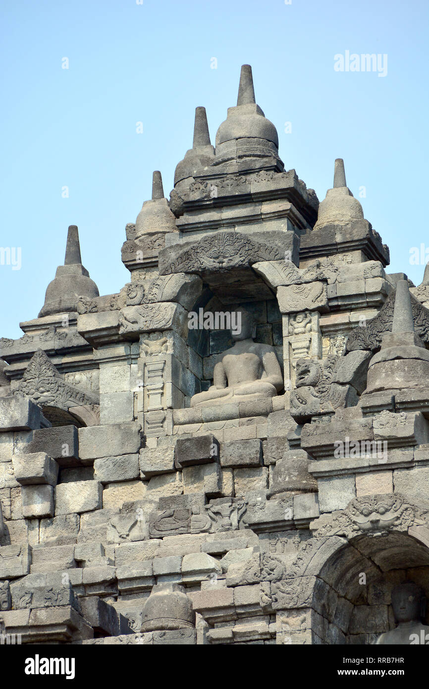 Mahayana Buddhist Temple (9th century), Borobudur, Central Java ...