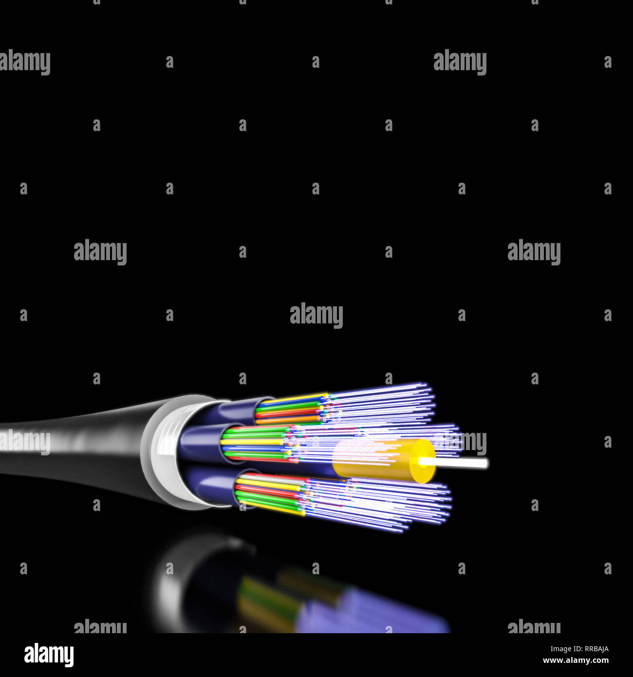 3d rendering of optical fiber background Stock Photo