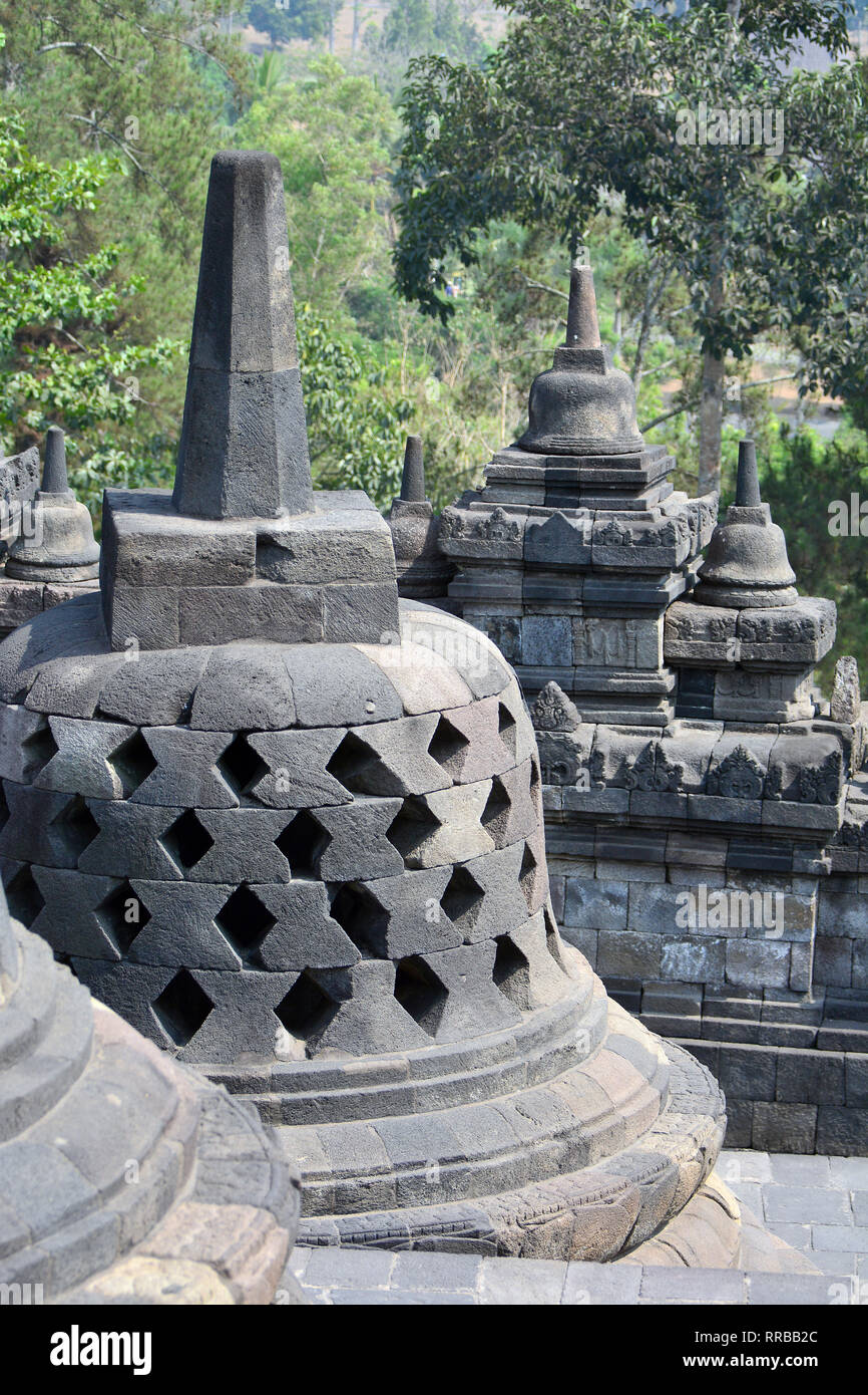 Mahayana Buddhist Temple (9th century), Borobudur, Central Java ...