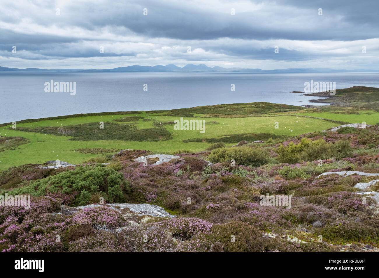 Isle of Gigha, Argyll and Bute, Scotland, UK - with the Paps of Jura visible on the horizon Stock Photo